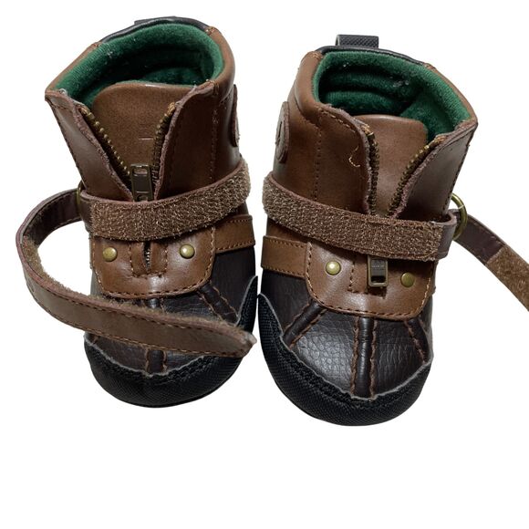 Polo Ralph Lauren Layette Baby Conquered Boot Crib 3 Leather Synthetic Upper - Picture 7 of 8
